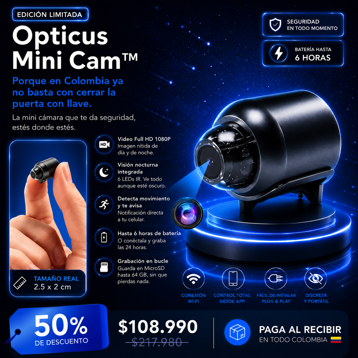 Edición Limitada Opticus Mini Cam™ - La verdadera mini cámara espía